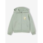 Sweat fille zipp  capuche sport vert sauge