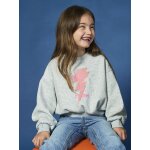 Sweat fillle détail glitter forme raccourcie gris chiné Sweat fillle détail glitter forme raccourcie gris chiné