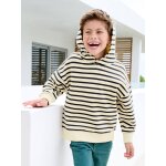 Sweat gar�on � capuche ray� style marini�re marine