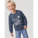 Sweat gar�on col rond manches longues bleu nuit