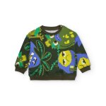 Sweat pour gar�on avec imprim� cr�atures color�es vert