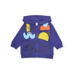 Sweat gar�on en maille avec fermeture zipp�e violet