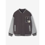 Sweat garon molleton style teddy badge en bouclettes. anthracite