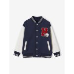 Sweat garon molleton style teddy badge en bouclettes. marine