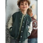Sweat garon molleton style teddy badge en bouclettes. vert sapin