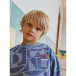 Sweat gar�on motif graphique bleu imprim�
