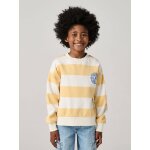 Sweat gar�on ray� motif plac� ray� jaune