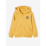 Sweat gar�on zipp� � capuche motif poitrine ocre