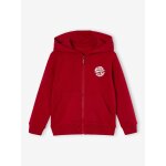 Sweat garon zipp  capuche motif poitrine rouge