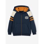 Sweat gar�on zipp� � capuche sport manches raglan noix de p�can