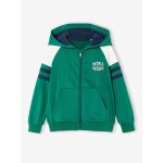 Sweat gar�on zipp� � capuche sport manches raglan vert