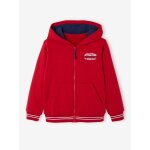 Sweat garon zipp  capuche sport rouge