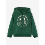 Sweat garon zipp  capuche sport vert sapin