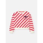 Sweat avec imprimé rayé et col rond rose Sweat avec imprimé rayé et col rond rose