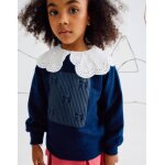 Sweat avec imprim� en relief bleu fonc�