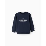 Sweat imprimé sur la poitrine bleu foncé Sweat imprimé sur la poitrine bleu foncé