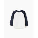 Sweat avec imprim� zy sur la poitrine bleu fonc�