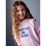 Sweat long  capuche fille mauve