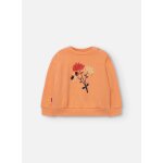 Sweat en maille fille imprim fleurs orange