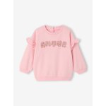 Sweat manches longues b�b� fille rose p�le