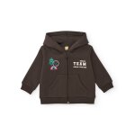 Sweat en molleton pour b�b� gar�on avec capuche marron