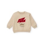 Sweat en molleton pour b�b� gar�on avec imprim� graphique blanc