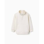 Sweat en molleton avec col montant et imprim� blanc