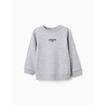 Sweat en molleton avec imprim� zy en relief gris clair