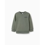 Sweat en molleton avec imprim� zy en relief vert fonc�