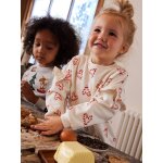 Sweat de nol coeurs paillets sucre d'orge fille manches volantes cru