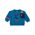 Sweat en polaire pour gar�on avec broderies ballon et texte bleu