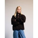 Sweat sherpa fille col montant zipp� chocolat