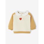 Sweat - shirt bb fille col claudine ocre