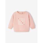 Sweat - shirt b�b� fille message imprim� rose poudr�