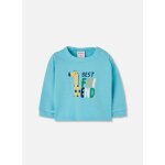 Sweat - shirt b�b� gar�on en molleton imprim� girafe bleu
