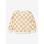 Sweat - shirt bb imprim damier ocre