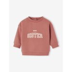 Sweat - shirt bb  message imprim vieux rose