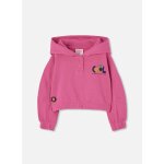 Sweat - shirt fille en molleton � capuche imprim�e pink