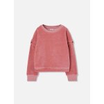 Sweat - shirt fille en velours c�tel� avec boutons rose