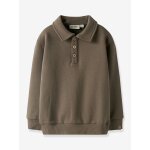 Sweat - shirt gar�on lil' atelier mini � col polo brun