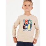 Sweat - shirt gar�on maille imprim� lettres beige