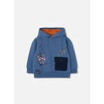 Sweat - shirt gar�on molleton � capuche imprim� gaming bleu