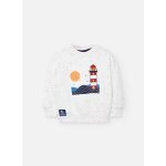 Sweat - shirt garon en peluche phare soleil blanc