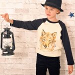 Sweat - shirt imprim loup the wolf beige noir