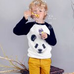 Sweat - shirt et panda beige noir