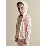Sweat sport zipp matire technique fille motifs fleurs multicolore