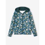 Sweat sport zipp matire technique fille motifs fleurs vert imprim