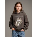 Sweat the rolling stones fille � capuche anthracite