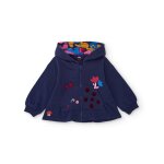 Sweat zipp� � capuche fille en molleton bleu