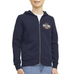Sweat zippe � capuche gar�on jjelogo marine